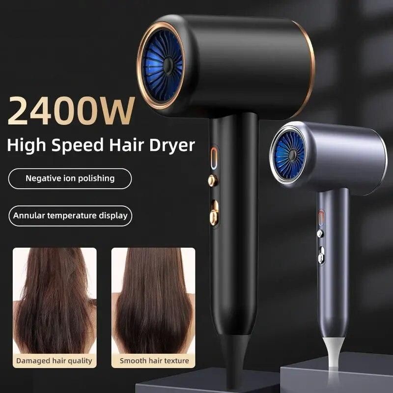 Professional Hair Dryer Hot Cold Wind Air Brush Hairdryer Negative Lonic Blow Dryer Strong PowerDryer Salon Tool 2400W 3th Gear Professional Hair Dryer Hot Cold Wind Air Brush Hairdryer Negative Lonic Blow Dryer Strong PowerDryer Salon Tool 2400W 3th Gear
